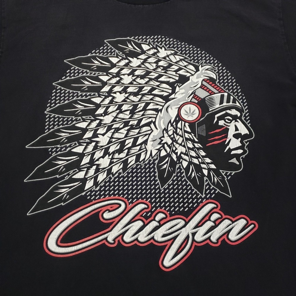 Chiefin Pro Club Shirt Mens XL Black Heavyweight Short Sleeve